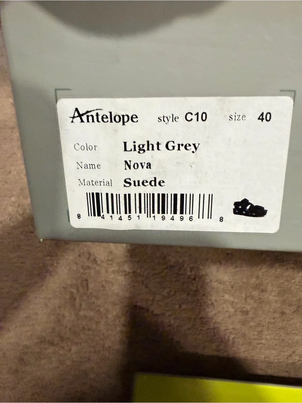 Antelope womens nova platform Strappy sandals light grey suede size 40 EU/ 9 US